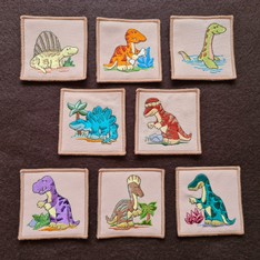 Vyšívané pexeso - Dinosauři 2